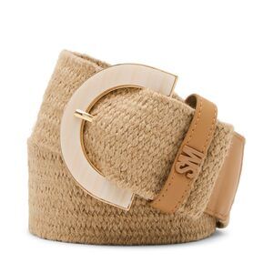 8493 Women's Delray Raffia Stretch Belt, Off White